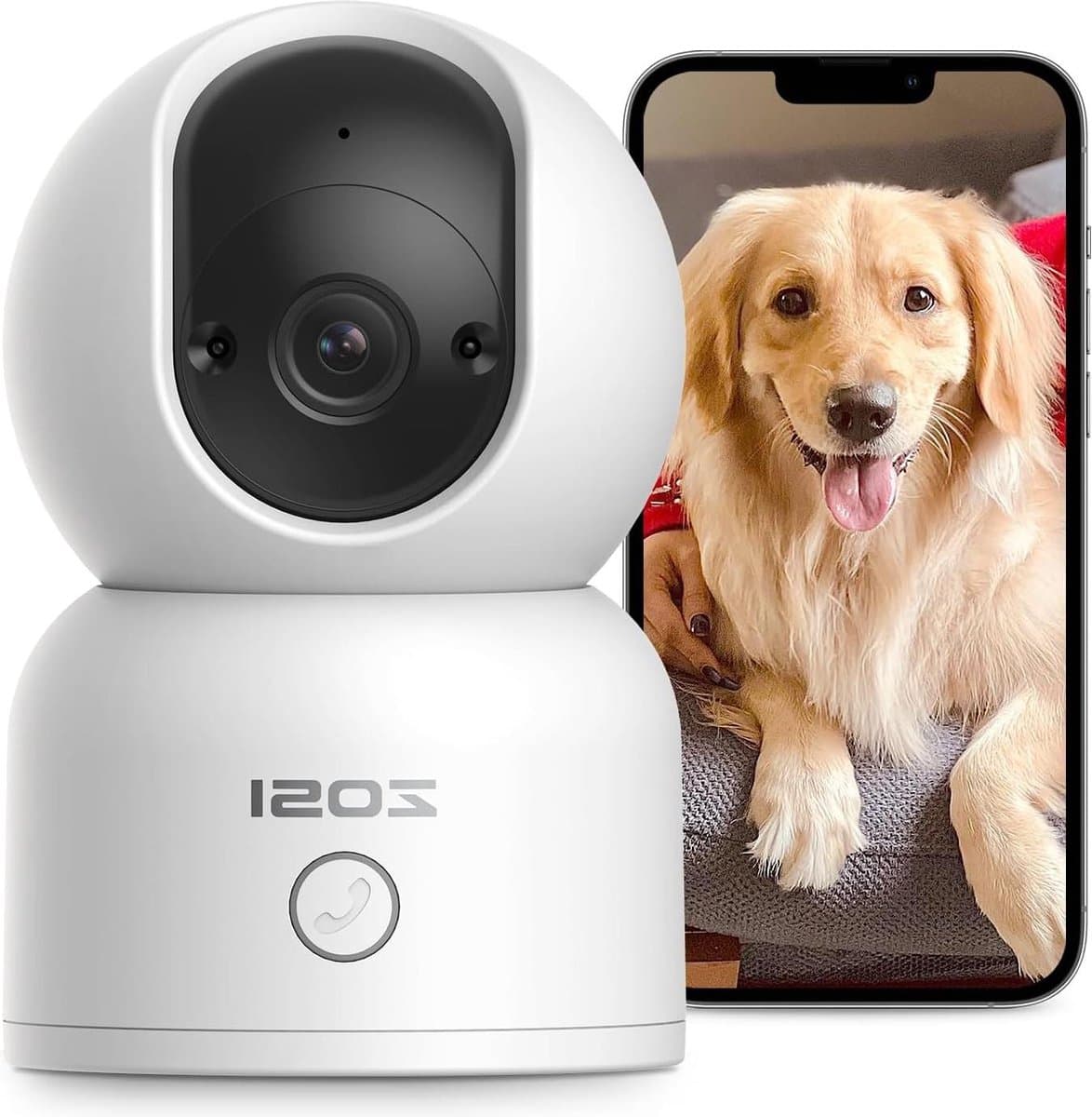 Binnen WiFi Beveiligingscamera 2.4/5 GHz Camera met AI Mens-Dier Herkenning-360° Pannen-Volgen-2-Weg Audio-C518