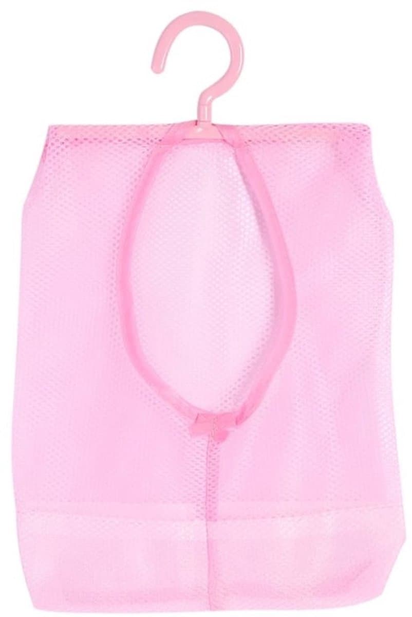 Hangende Mesh Opbergzak voor Kleding, Cosmetica, Shampoo, Douchegel, Ruimtebesparend, Duurzaam, Lichtgewicht, Draagbaar (Roze)