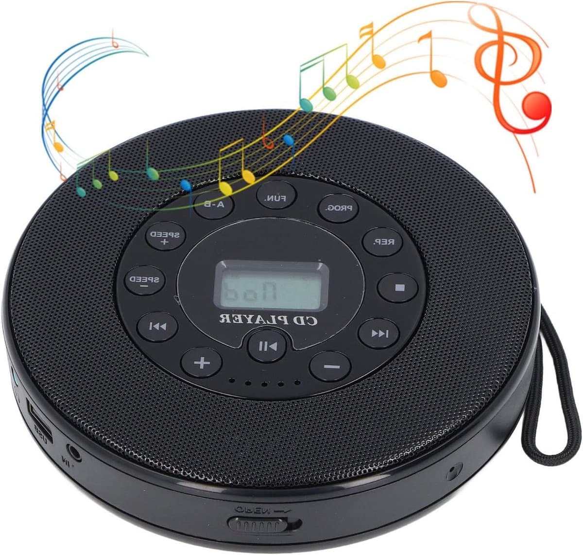 Draagbare CD-speler met luidspreker en oplaadbare batterij, Bluetooth, anti-skip functie, opname naar USB en compatibiliteit met CD, CD-RW en MP3