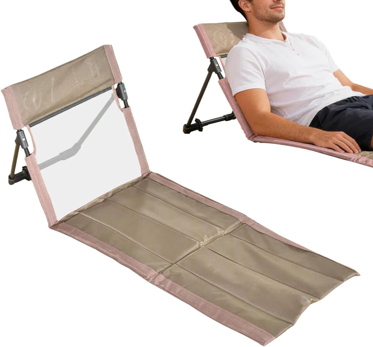 Opvouwbare Strandstoel - Campingstoel Ligstoel - Buiten Ontspannen - Ademende Rugleuning - 76 x 39 x 38 cm - Bruin
