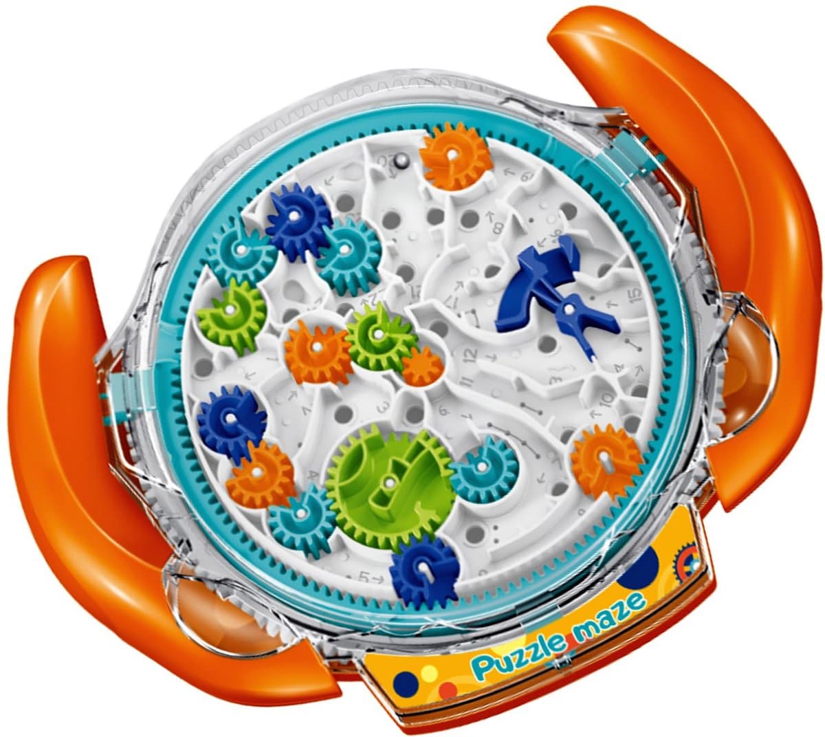 3D Doolhof Puzzel - Hersenkraker Spel voor 8-10 Jaar - Uitdagend Marble Maze Speelgoed - Educatief Reisspel voor Kinderen, Tieners en Volwassenen - Transparant Acryl Metalen Bal Doolhof - Oranje