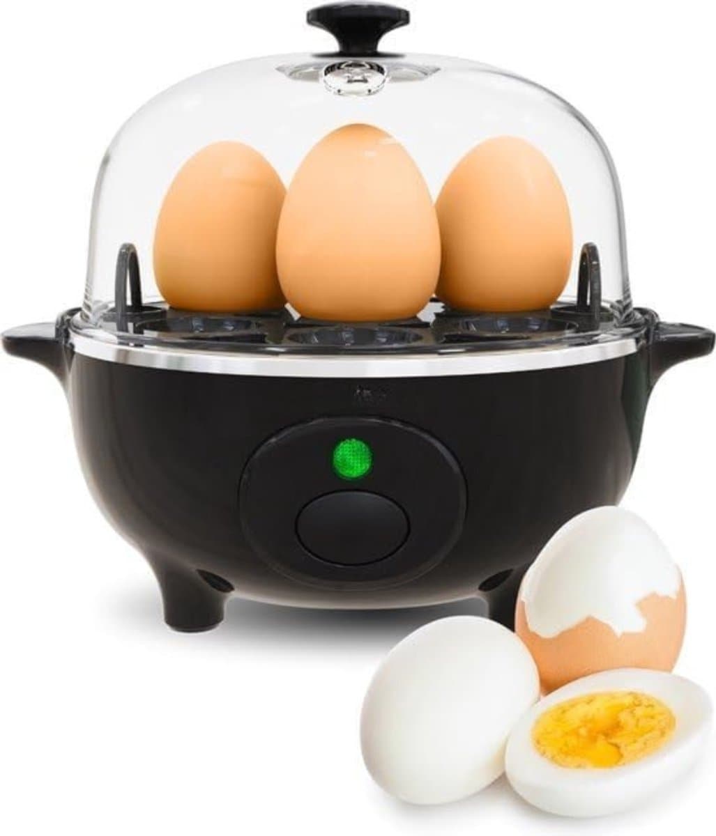 RUX® Eierkoker electrisch - Eierkoker - Eierkoker met timer - Wit - 19cm x 16cm x 16cm