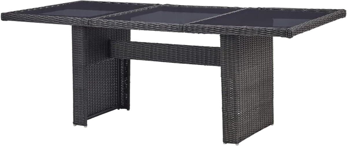 Tuin Tafel - Buiten Tafel - Buiten Eten - Poly Rattan Frame - 200 x 100 cm - Zwart
