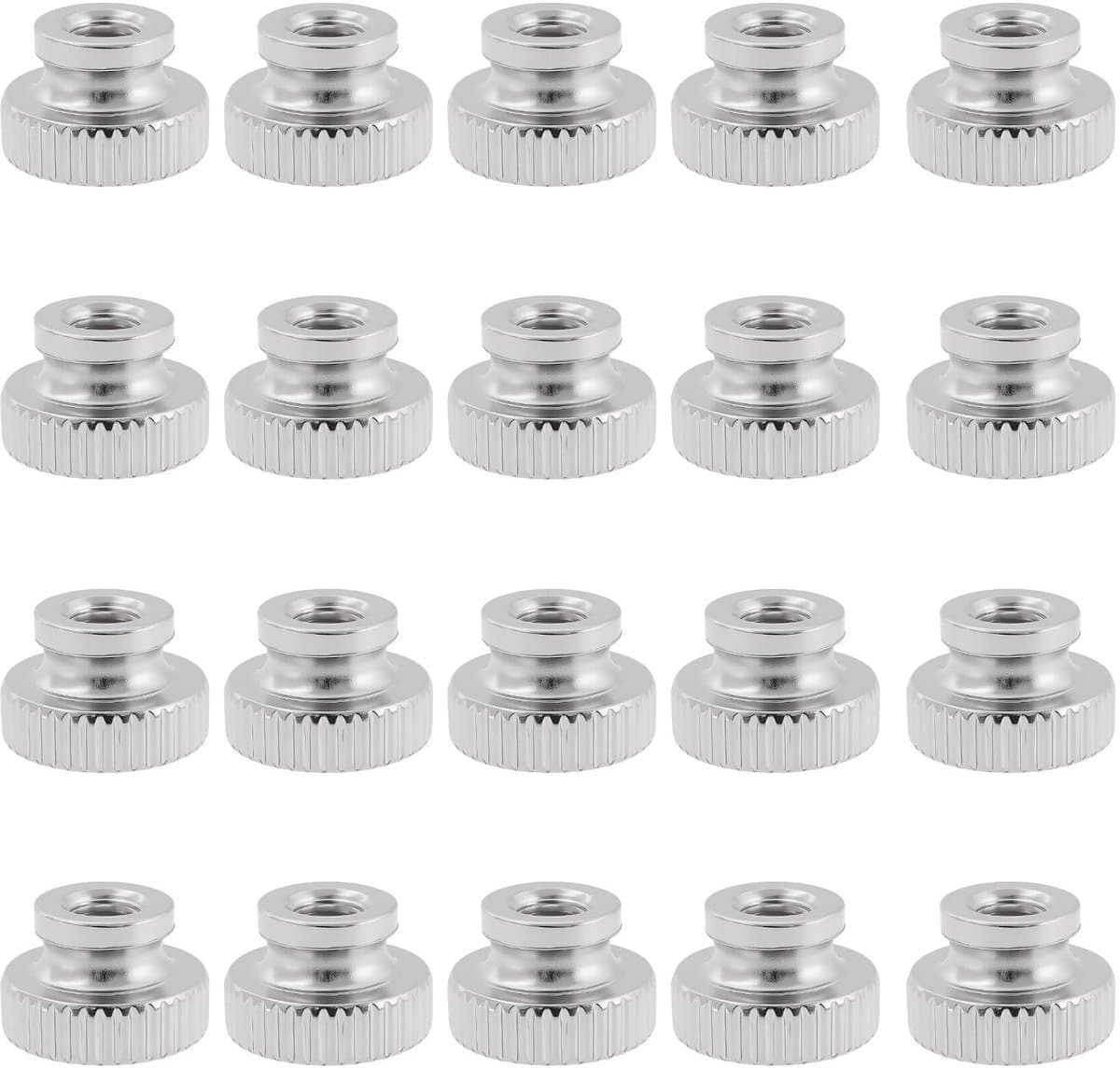 Dailygoods- Knurled Thumb Nuts M4 - 80 Stuks - Hoogwaardige Koolstofstaal - Nickel Geplateerd - Antislip - Voor 3D Printers - Corrosiebestendig - Moeren