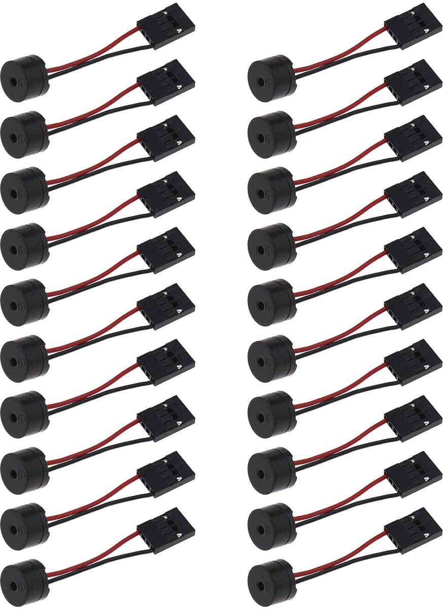 Dailygoody - 20 x Bip-code Interne Luidspreker - 4-pins Connector - Zwart en Rood - Computer Buzzer - Geschikt voor Desktop PC - 20 stuks