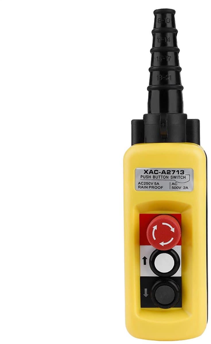Dailygoody - Hoist Controller - Takelbediening - Duurzaam ABS-kunststof - Noodstop - Veilig in gebruik - Geschikt voor kraanbediening - 31.5x7.6 cm