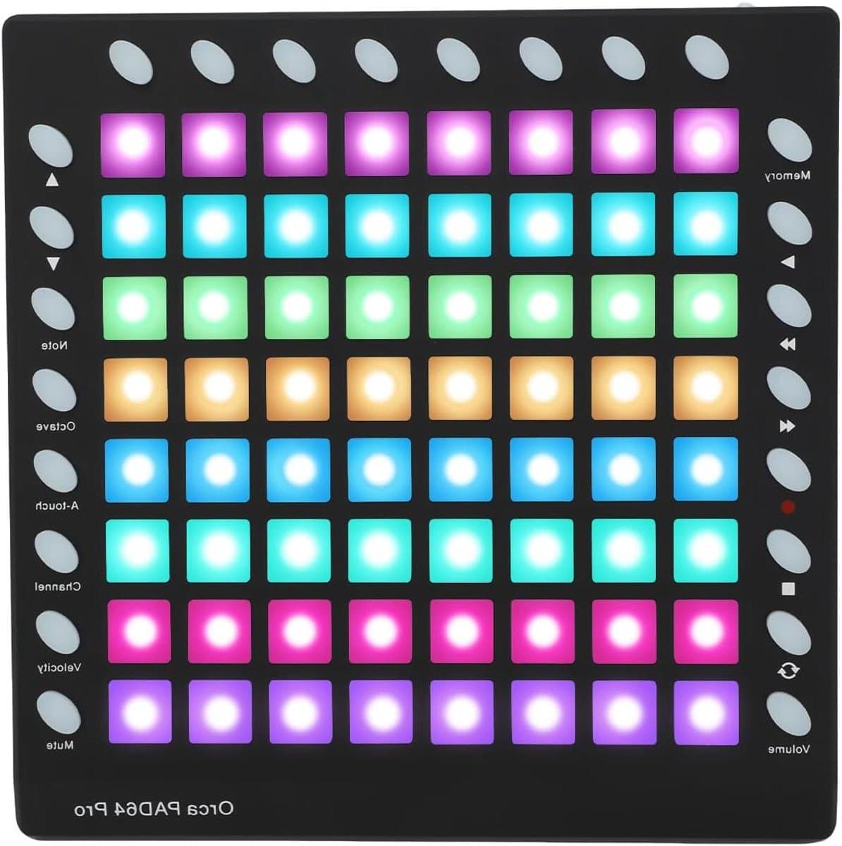 Midi Controller - Drumpad Toetsen - Muziek Maken - Ingebouwde Klanken - 64 Pads - Zwart