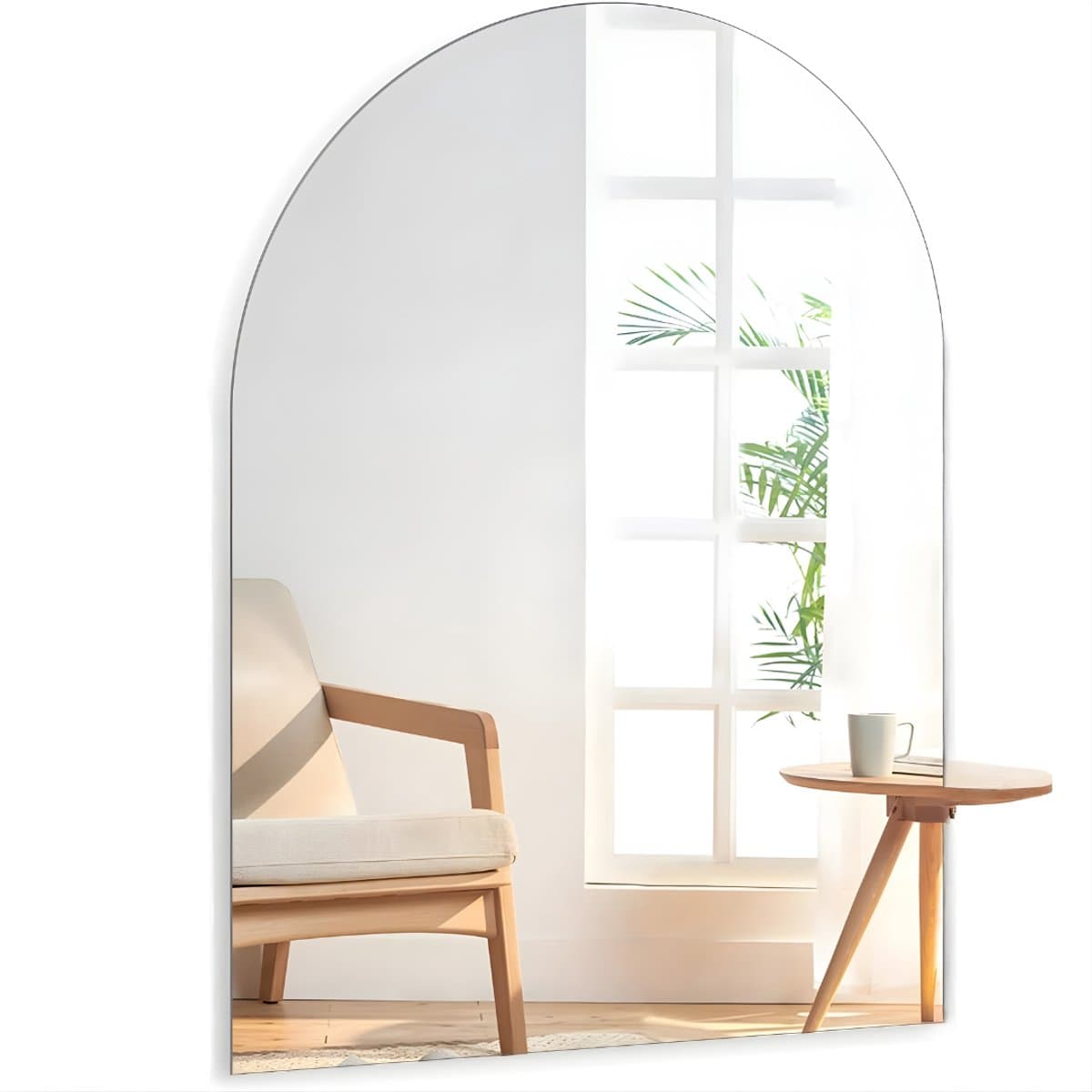 AHD® Spiegel - Wandspiegel - Passpiegel - Plakspiegel - Deurspiegel - Wit - 30cm x 30cm x 1cm