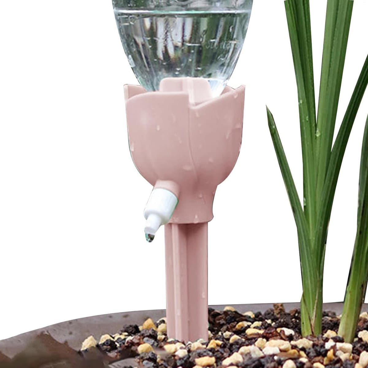 Automatische Druppelirrigatie - Plantenwatergever Spiesset - Planten Verzorgen - Geoptimaliseerde Watervoorziening - 1 Stuk - Roze Geel Groen