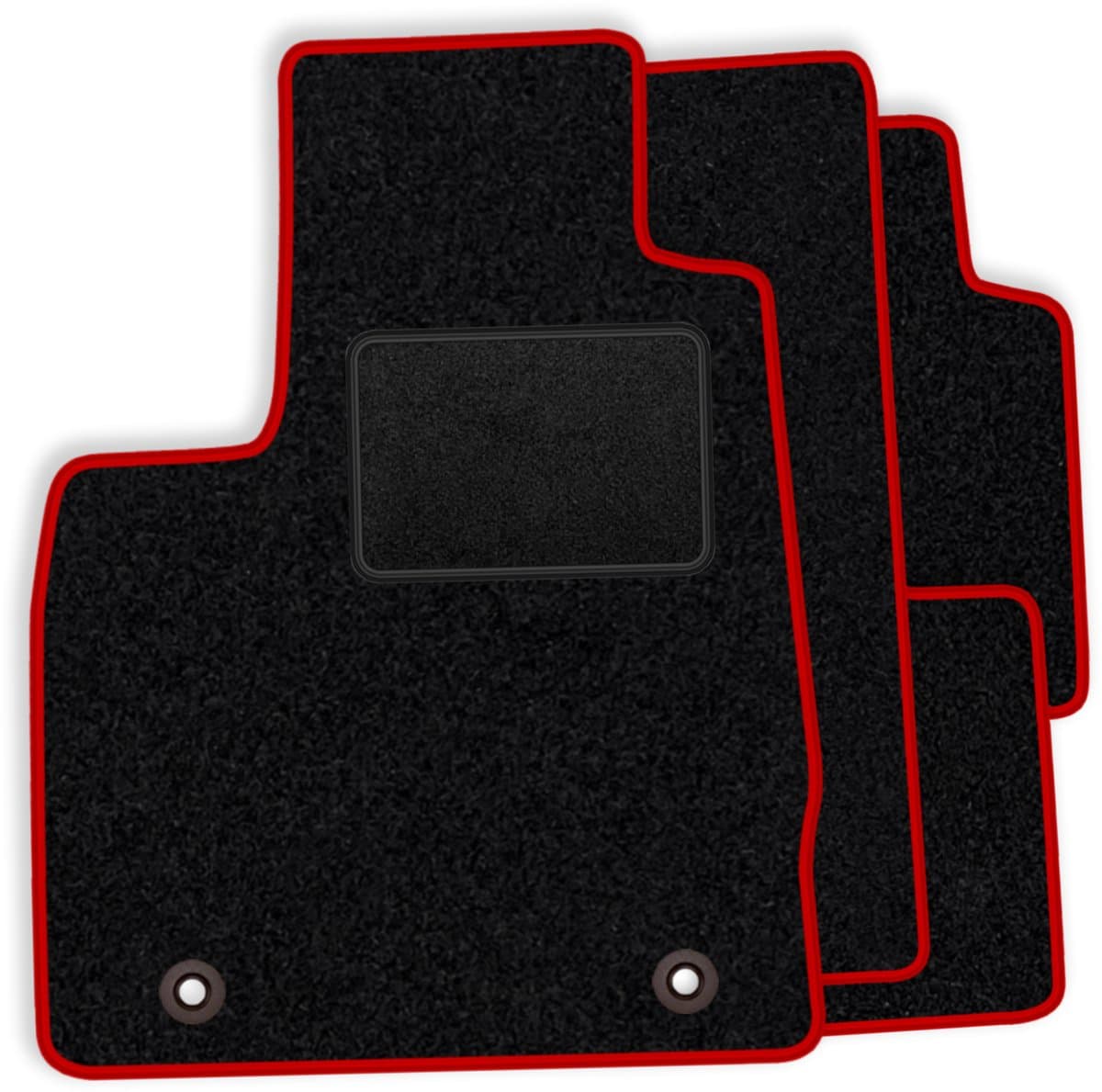 Set veloursmatten geschikt voor Seat Leon III 2012-2020 - rode afwerking