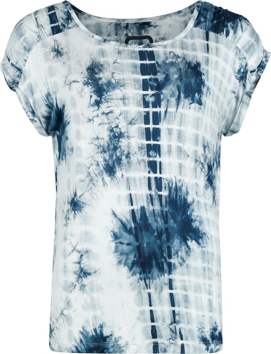 R.E.D. Rock-Engineered Design wit-blauw T-shirt met uniek batikpatroon - Dames - XL