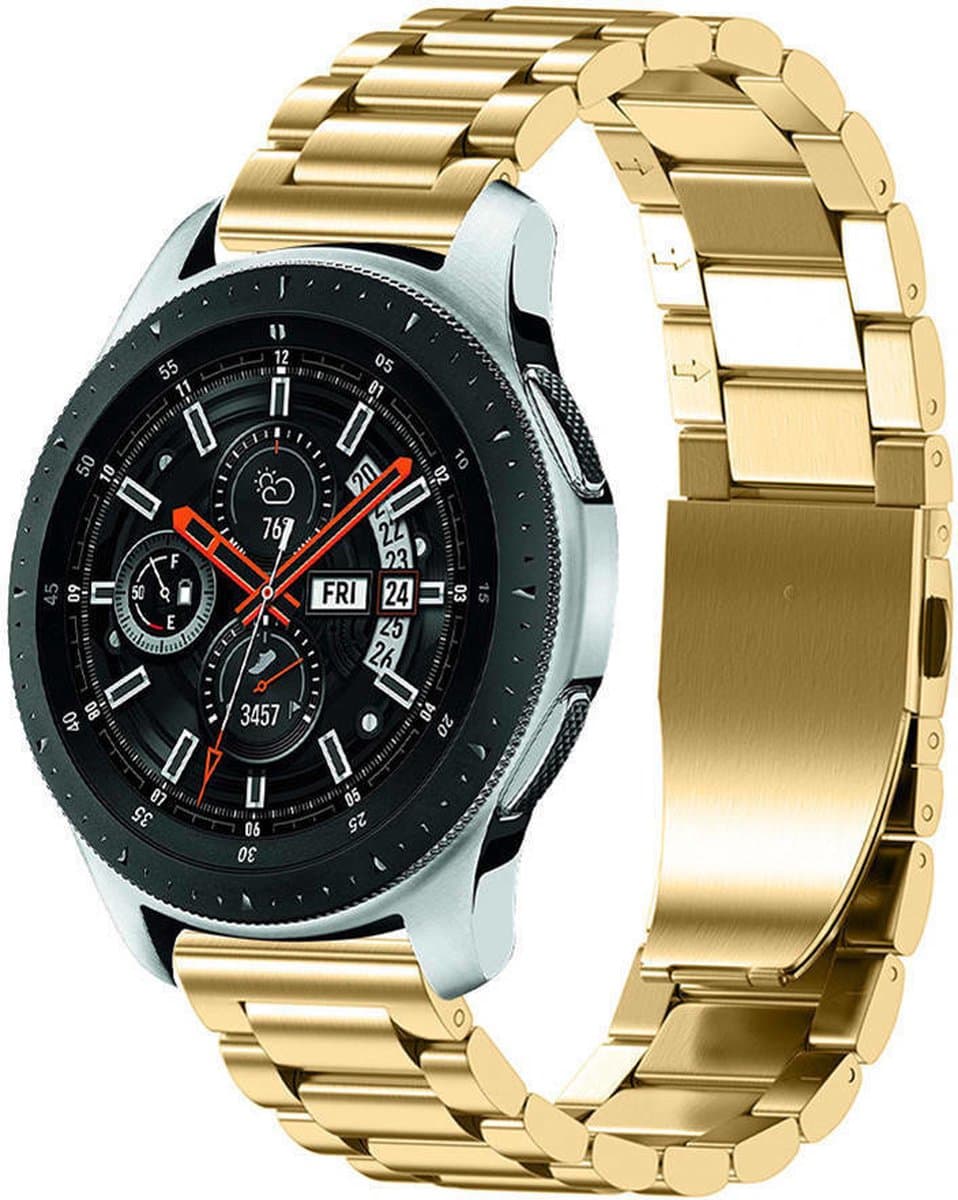 geschikt voor Samsung Galaxy Watch stalen band - goud - 45mm / 46mm