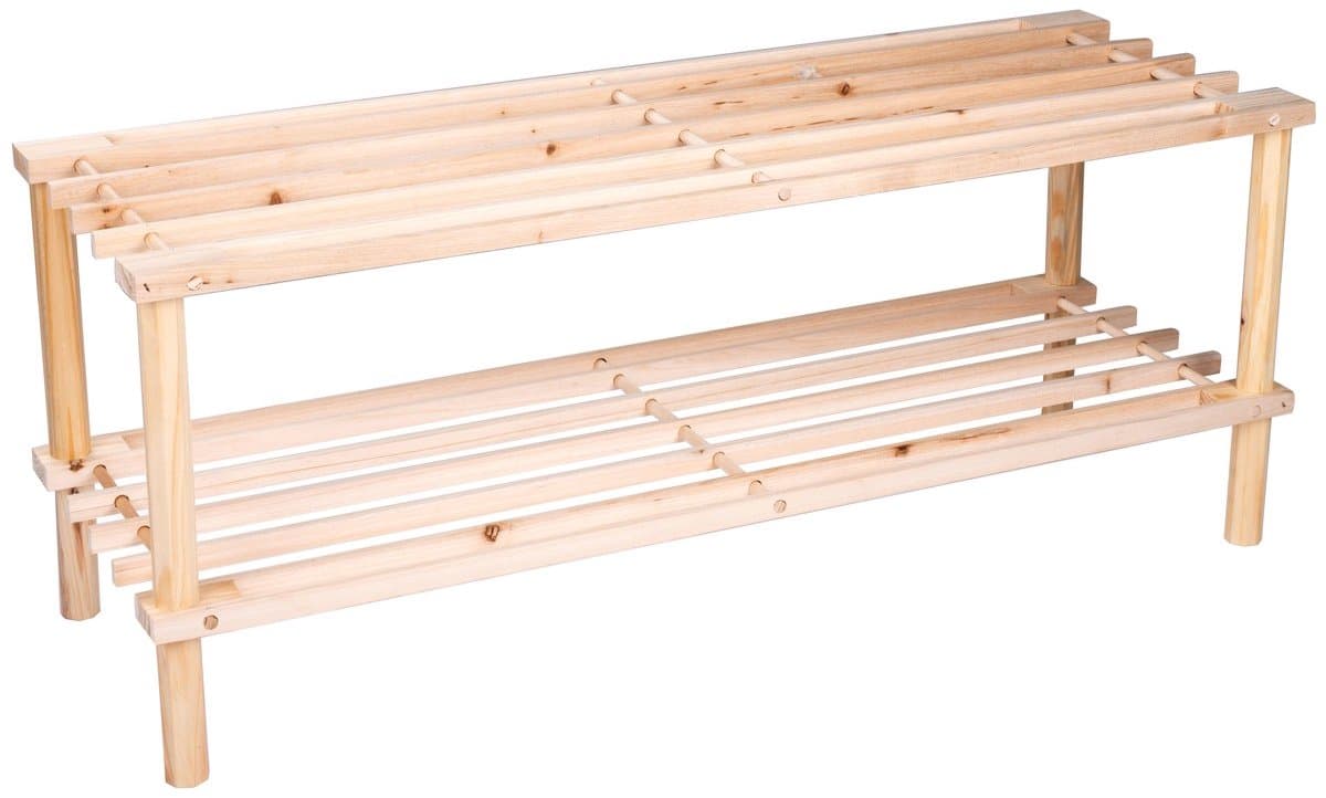 Alpina Bamboe Schoenenrek - 2 Niveaus, Bruin, 74 x 26 x 29,5 cm