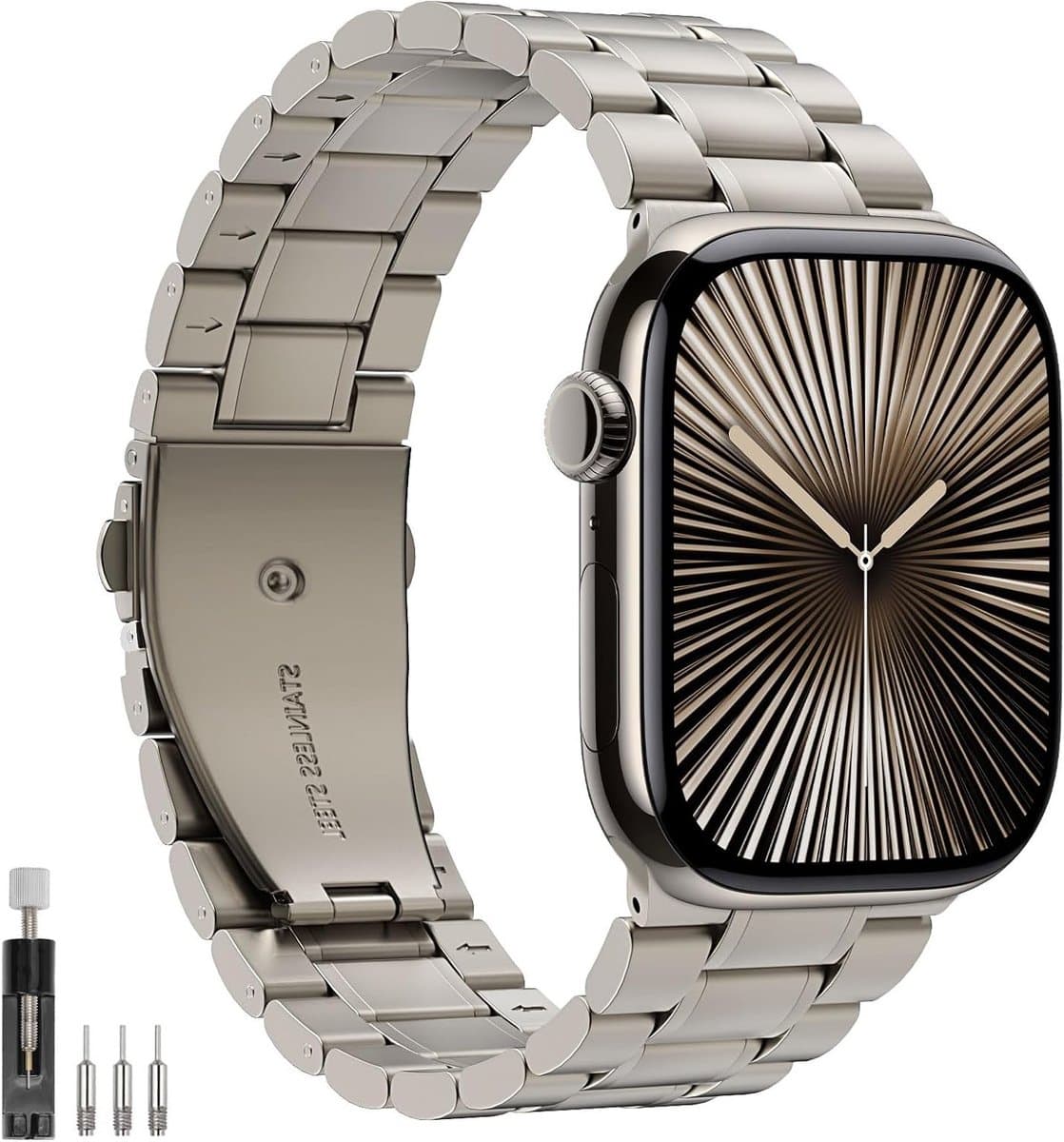 Verstelbare RVS Horlogeband voor Apple Watch Ultra en Series - Mesh Vervangband voor 42mm tot 49mm Horloges, Comfortabel en Duurzaam