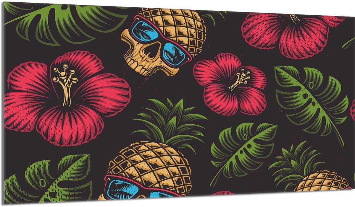TMK ArtDeko - Ananas Motief - Beschermplaat - 90x52 cm - Glas