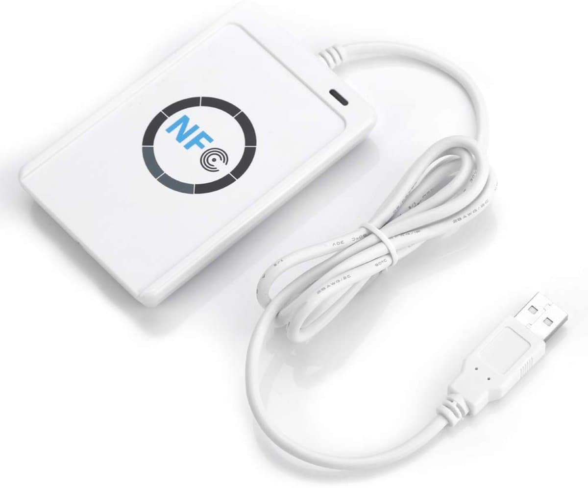 MTTProducts - USB Kaartlezer - NFC Lezer - Compact en Efficiënt - Wit - Chipkaarten en Tags - Geschikt voor PC en Tablet - USB 2.0