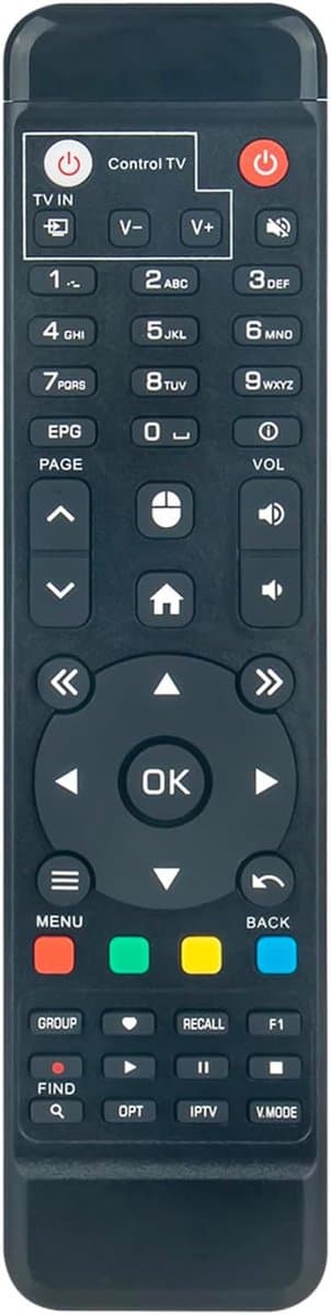 Vervang Afstandsbediening - Universele Controller - Set Top Box Bediening - Directe Werking - 4 x 12 cm - Zwart