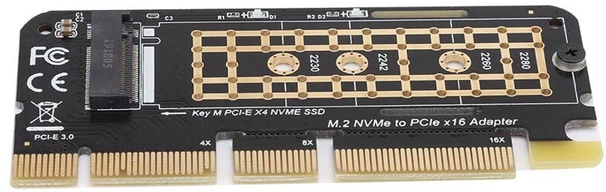 Dailygoody - M.2 to Expansion Card - PCI-E 3.0 X16 - Zwart - SSD Hard Drive - Uitbreidingskaart voor Desktop - 2 22PIN