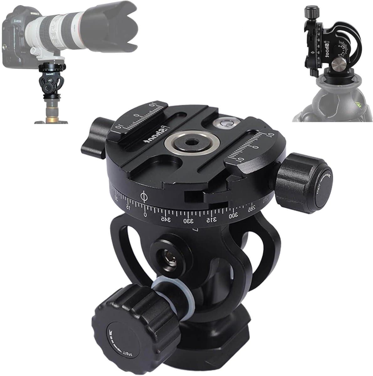 Panoramische Statiefkop - 2D Klem - Precisie Fotografie - Arca-Swiss Compatibel - 286 Gram - Zwart
