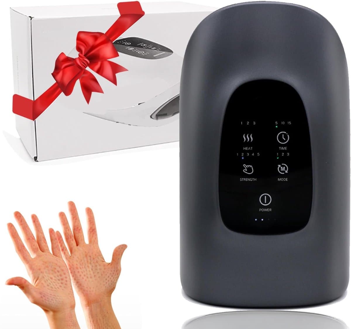 YOR® Handmassage Apparaat - Massage Apparaat - Verwarmingsapparaat - Grijs- 10cmx10cmx10cm; 1.03 kg