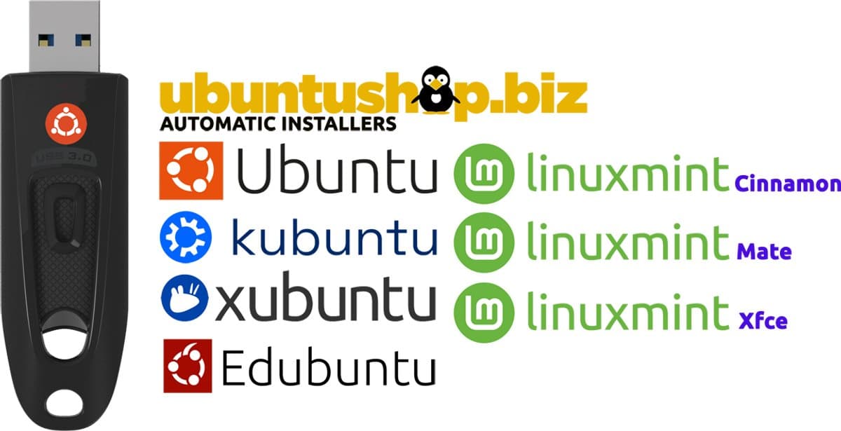 Ubuntu 26.04 en Linux-mint 22.3 automatische installatie usb stick (windows vervangers) met verschillende versies voor oude en nieuwe computers