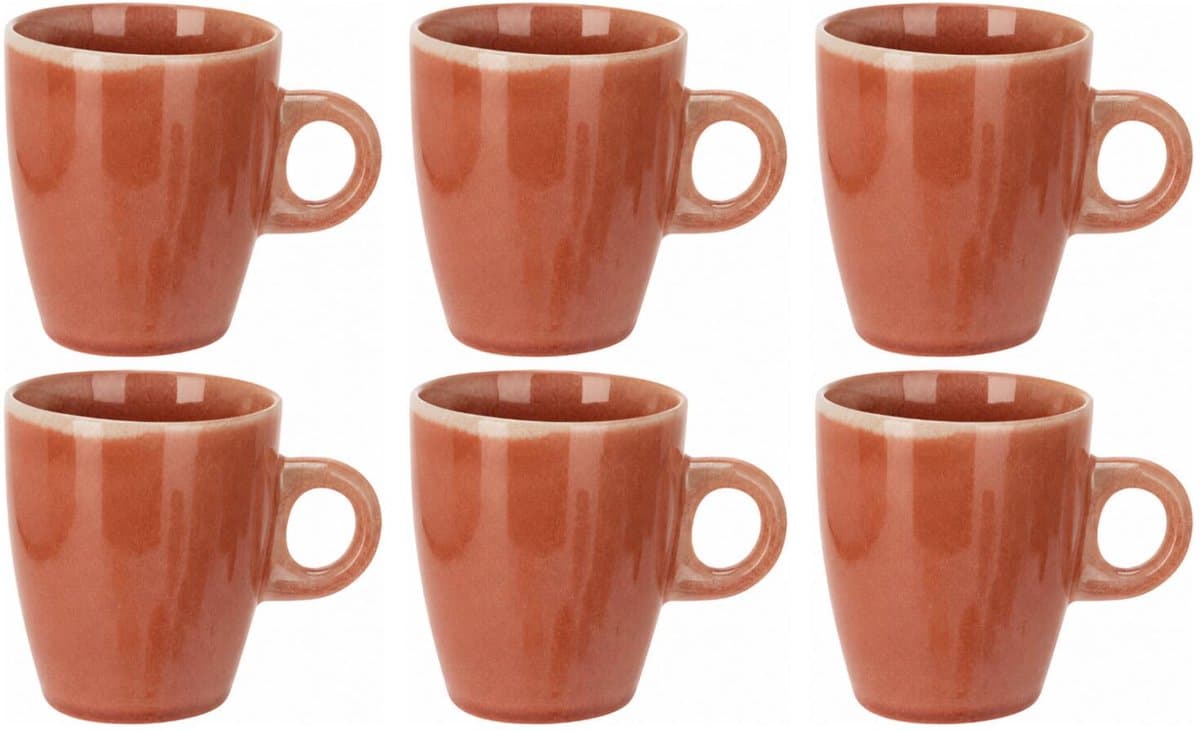 Siaki Koffiemok / theemok Faye - terra - set 6x - 220 ml - mokken - kerammiek - tas