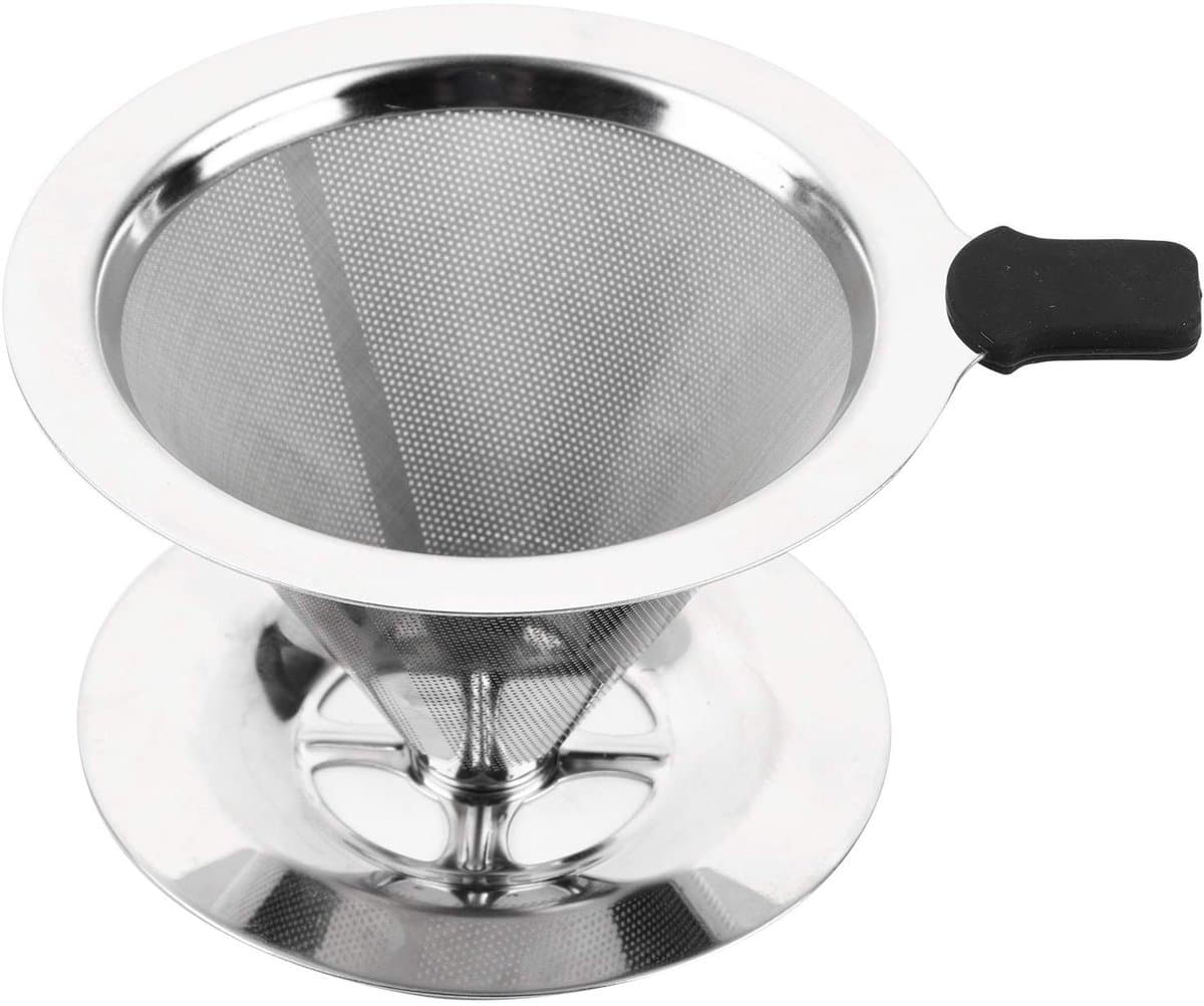 Dailygoods- Koffiedruppelaar Dubbellaags - Roestvrij Staal - Herbruikbaar - Fijn Mesh Filter - Voor 1-2 Kop Koffiezetapparaat - Thuis/Kantoor/Camping - Koffiefilter