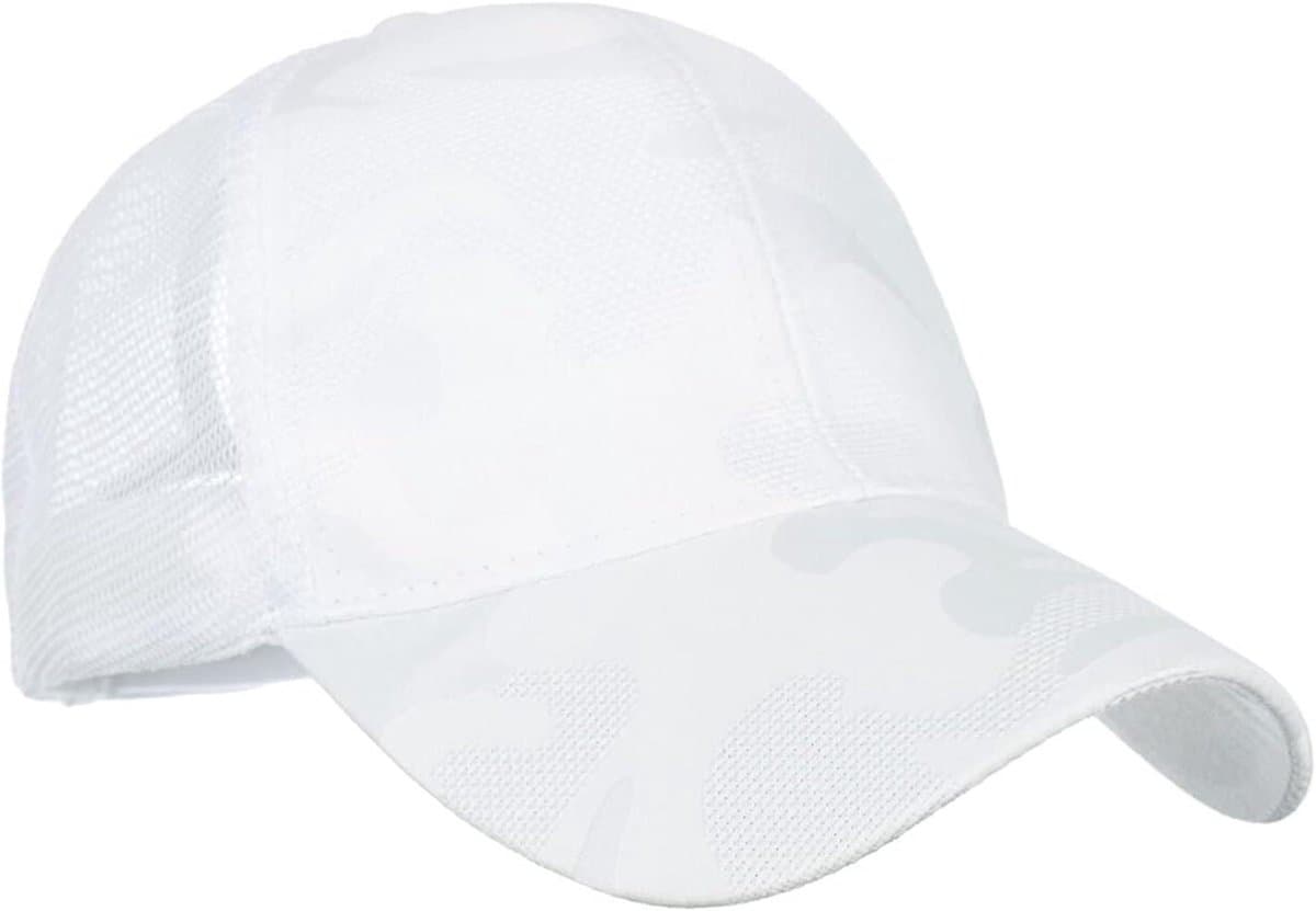 Dames Paardenstaart Cap - Mesh Pet - Zon Bescherming - Ademend Mesh - Verstelbaar - Wit