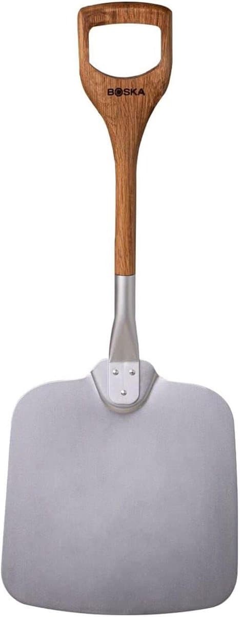 Pizza Peel met Handvat - Hittebestendig Aluminium & Eikenhout - Ideaal voor Pizza Oven (30x74x3cm)