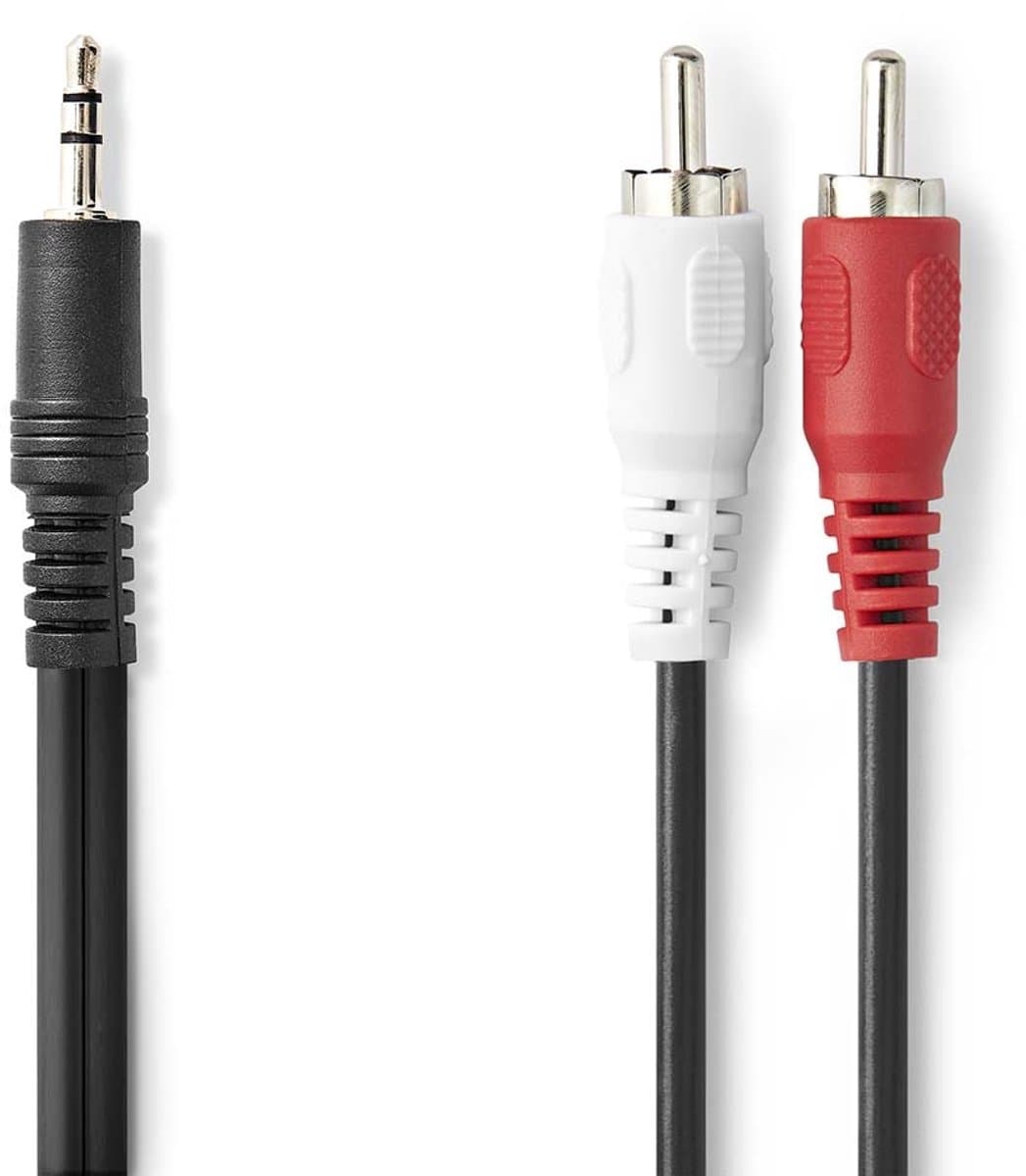 3,5mm Jack - Tulp stereo audio kabel - zwart - 10 meter