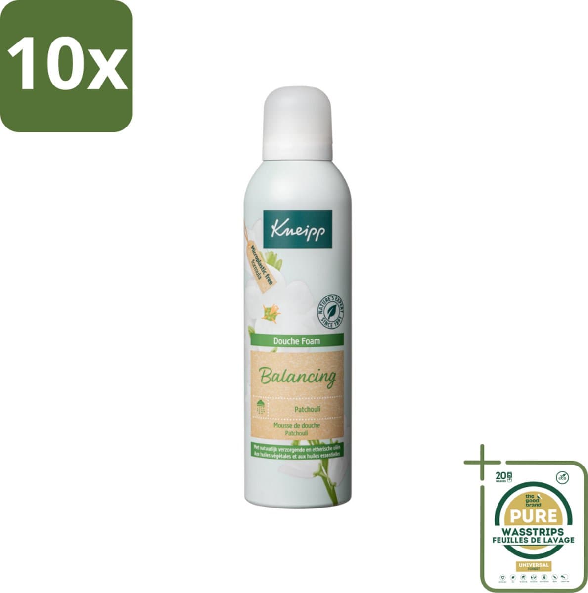 10 x Kneipp - Douche foam - Balancing - Patchouli - 200 ml - Grootverpakking - Douche Foam - Patchouli - Huid Verzorging - Ontspanning - Natuurlijke Huidverzorging