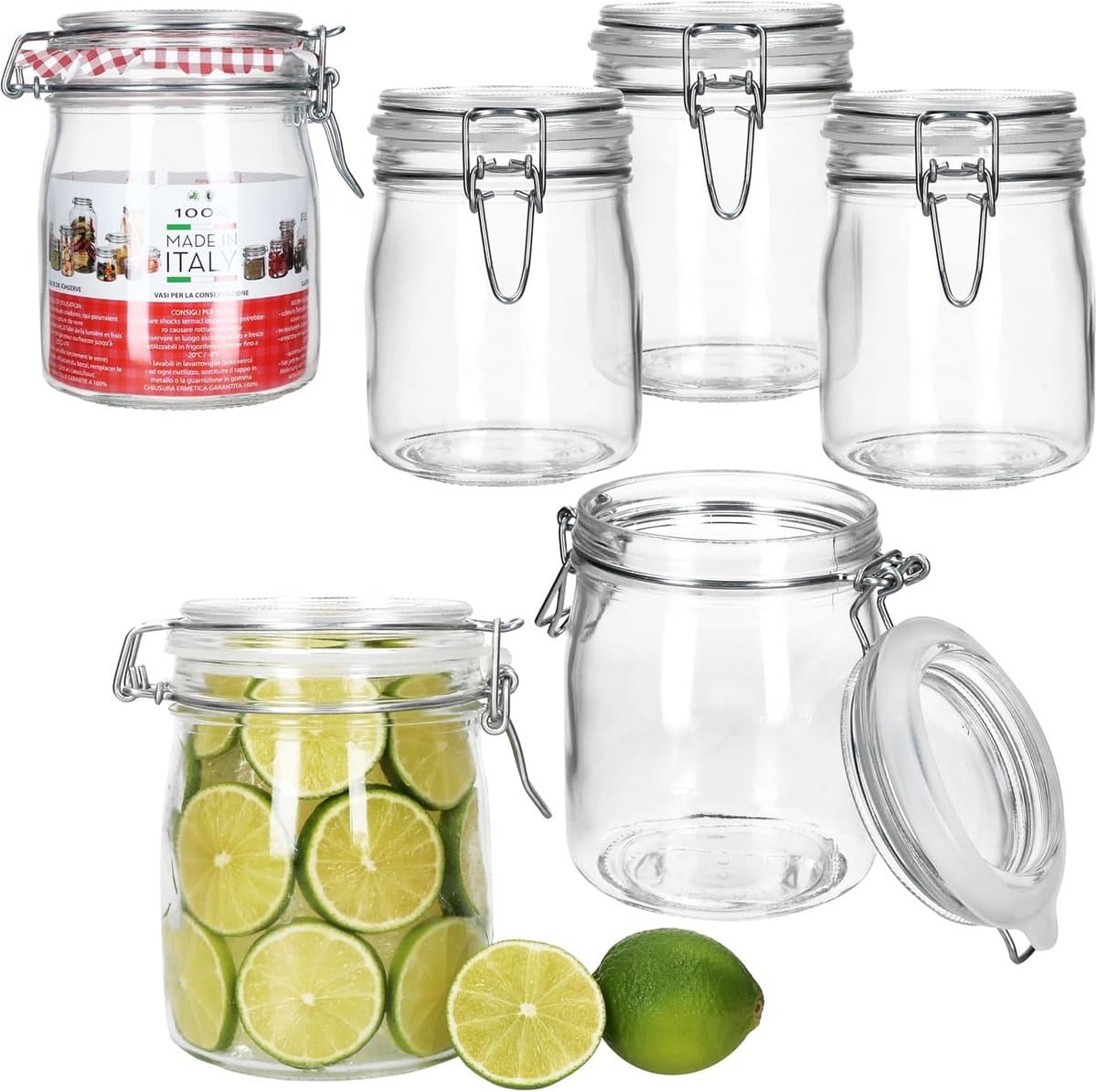 Luchtdichte Glazen Potten met Beugel - 750 ml - Perfect voor Inmaken, Fermenteren en Bewaren