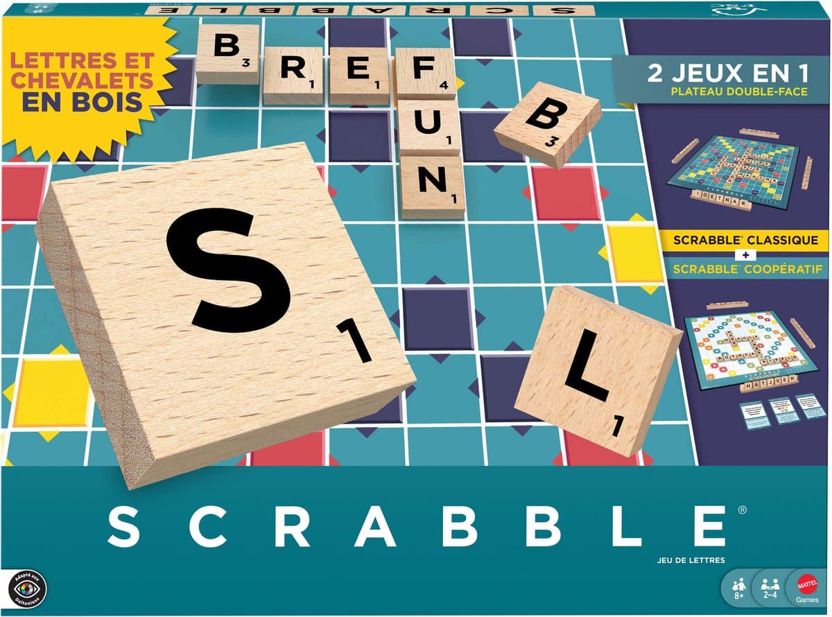 Mattel Games Scrabble - Met Houten Blokjes - Franse Editie