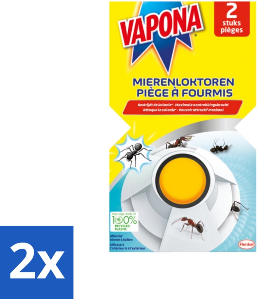 2 x Vapona - Mierenloktoren - 2 Mierenloktorens - Mieren Lokdoos - Mieren Bestrijding - Mierenplaag - Mierenwering - Mierenverdelging