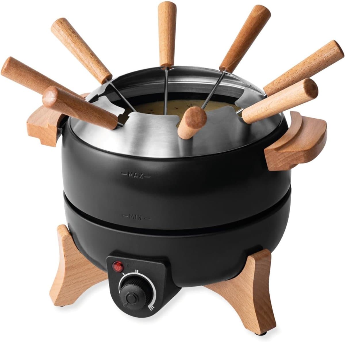 AMA® Kaasfondue Set - Fondue Set - Fonduepan - Zwart - 1,3 L