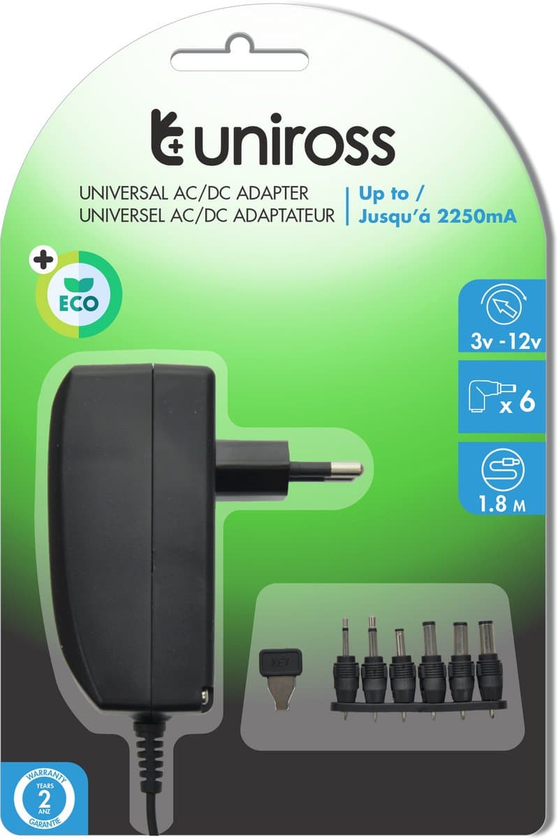 Uniross Universal Adapter 2250MA 27W