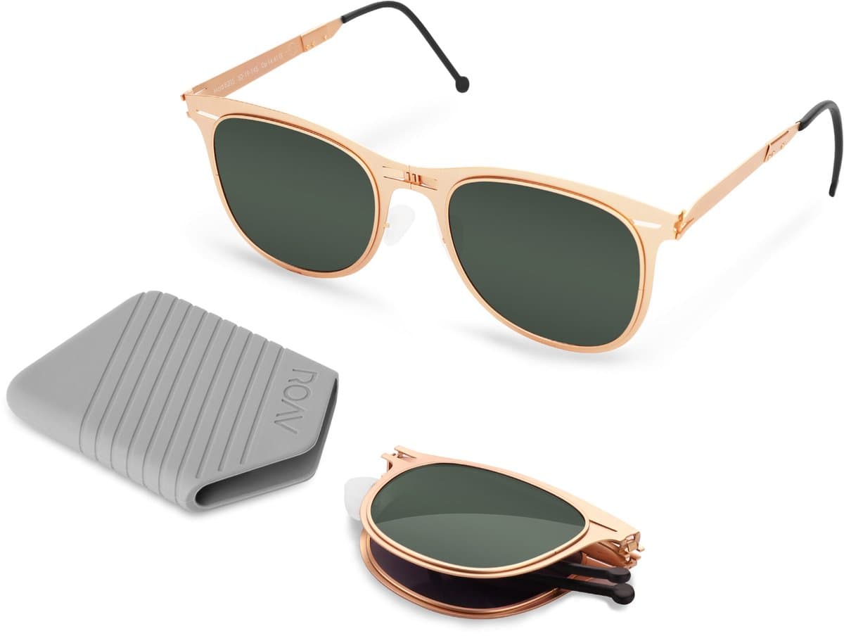 ROAV FREDDY - Opvouwbare zonnebril – Polariserend UV400 - Brush Gold - G15 glazen
