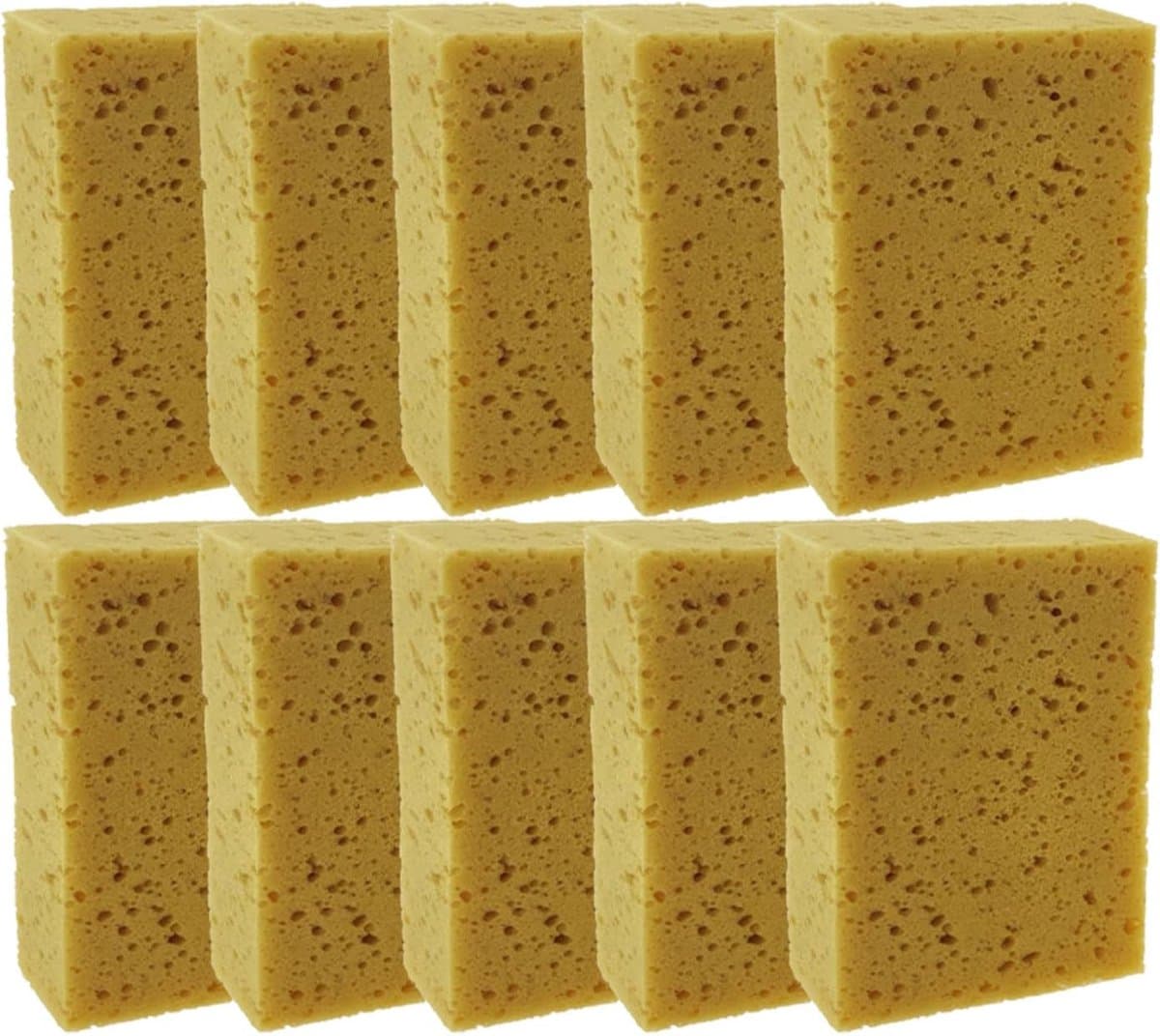 Tegellegerspons, set van 10 stuks, sterk absorberende auto- en huishoudspons, 155 x 110 x 60 mm, perfect voor reiniging en verzorging