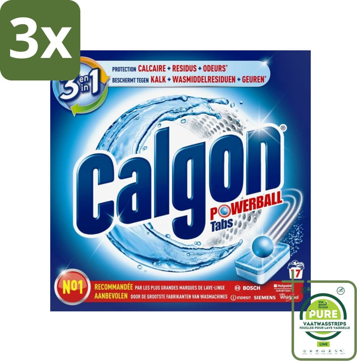 3 x Calgon - Ontkalkingsmiddel - Tegen Kalk, Wasmiddelresiduen & Geuren - 17 Tabletten - Grootverpakking - Wasmachine Ontkalken - Wasmachine Reiniging - Wasmiddel Residu - Wasmachine Onderhoud - Wasmachine Tabletten