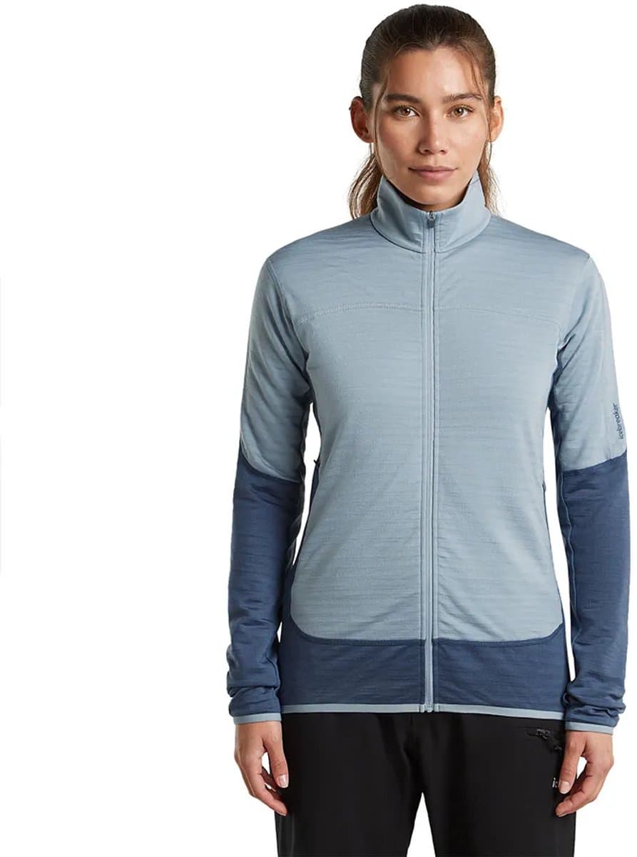 Icebreaker 300 Real Descender Fleece Met Volledige Rits Blauw S Vrouw