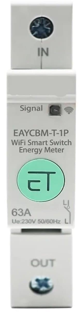 Slimme Stroomonderbreker - WIFI Meter - Energie Bewaken - Lekbeveiliging - 10A - Wit