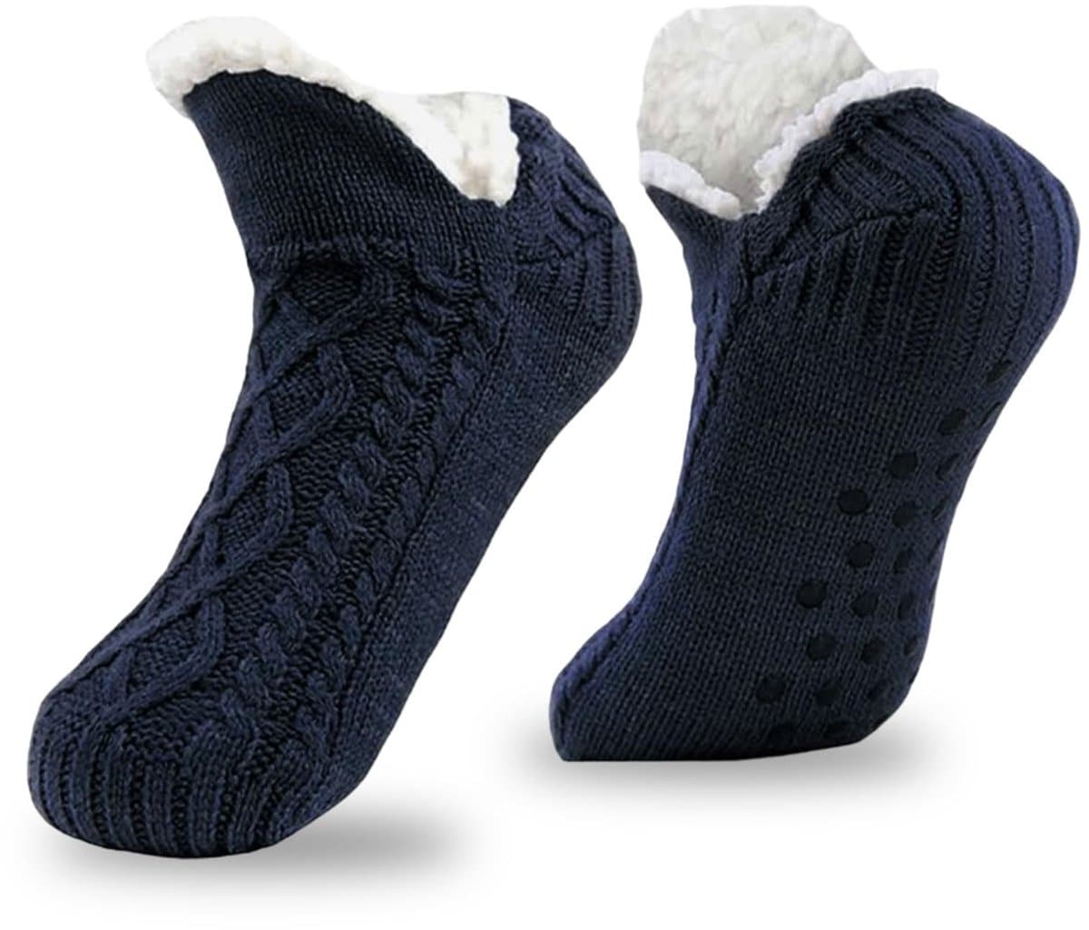 Dailygoods- Pantoffels Dames/Heren - Gebreide Fleece - Warme Antislip - Pluizige Grip Sokken - Winter Slippers - Voor Vloer/Yoga/Sport