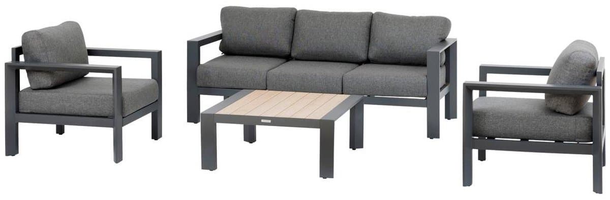 5-zits tuinset van aluminium met houtlook ÉVASION