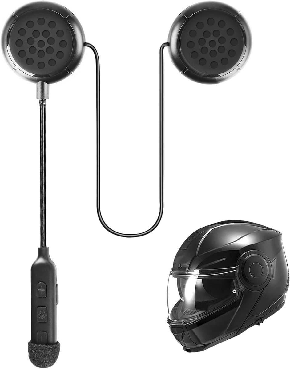 Motorhelm headset - Draadloze communicatie - Veilig onderweg - Bluetooth 5.0 verbinding - 600mAh batterij - Zwart