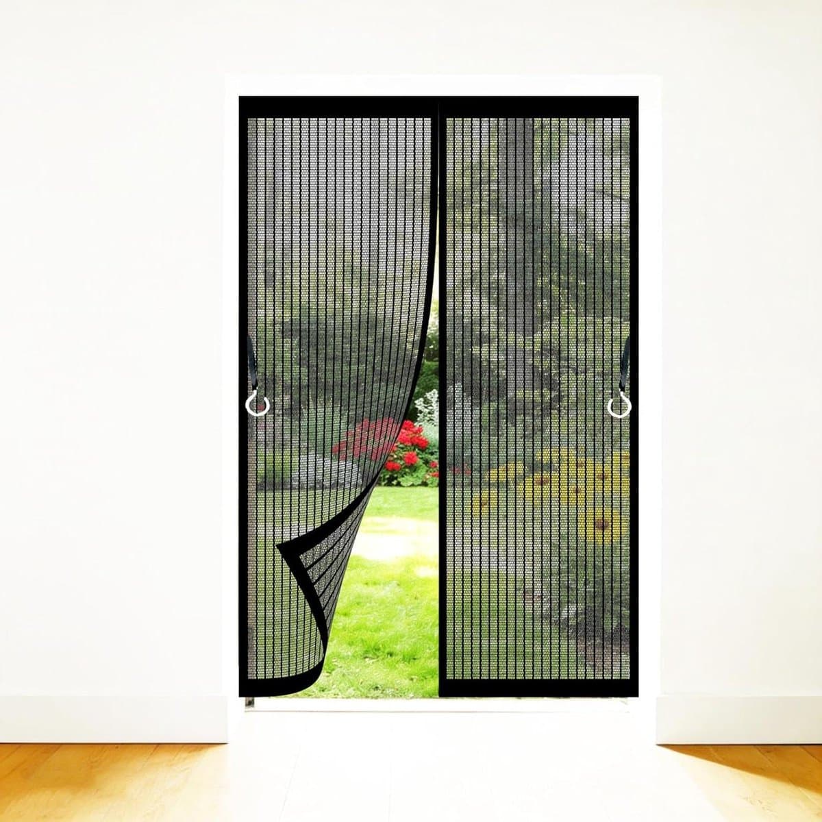 Vliegengaas Deur - Insectenhor - Buiten Ruimte - Magnetisch Sluitend - 165 x 80 cm - Zwart