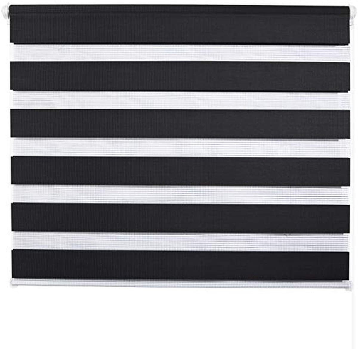 Dubbel Rolgordijn - Zebra Gordijn - Inkijk en Zonwering - Montage Zonder Boren - 70 x 150 cm - Antraciet