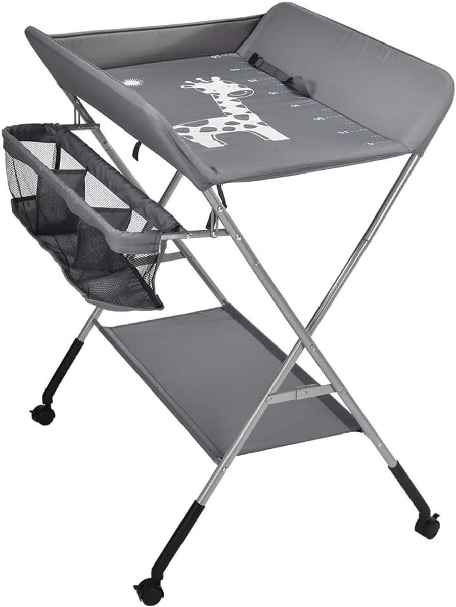 Inklapbare Verschoontafel - Baby Commode Luiertafel - Babyverzorging Thuis - In Hoogte Verstelbaar - 80 x 65 x 99 cm