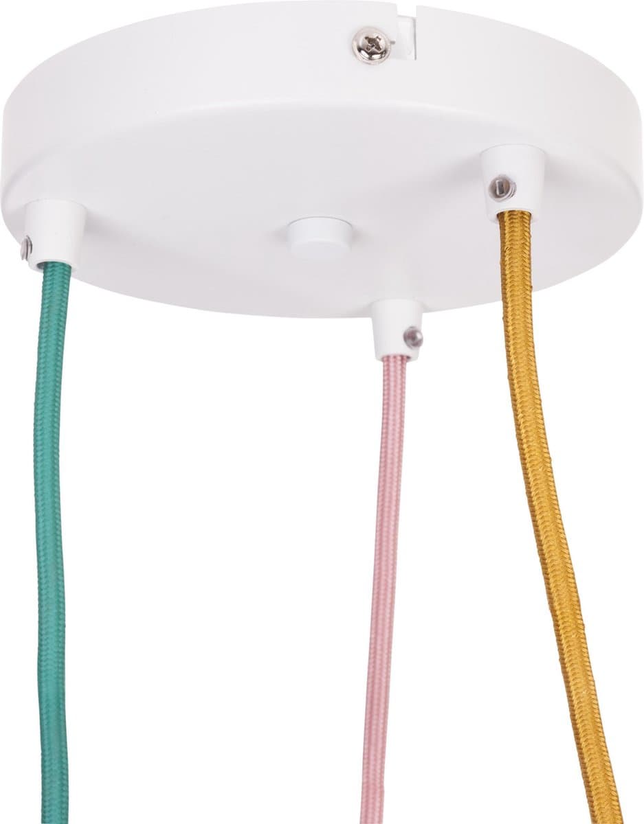 ETH plafondkap 3 snoeren - Ø15 cm - metaal - wit - rond
