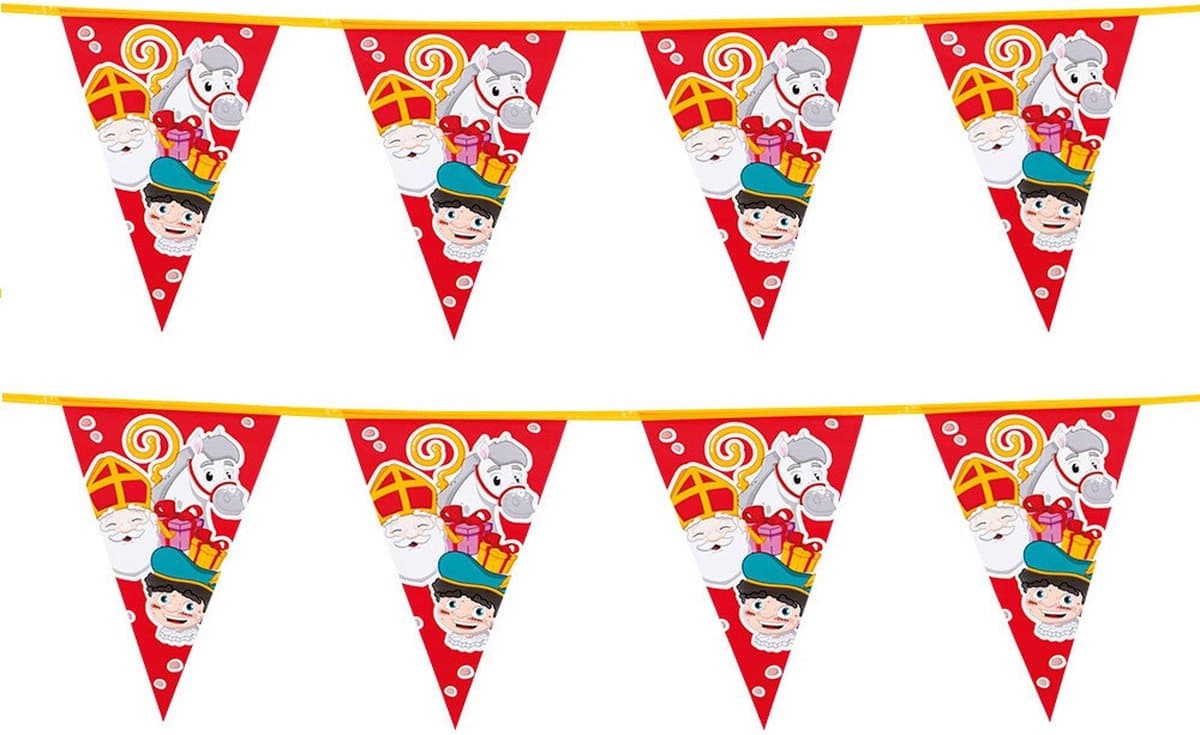 Boland Vlaggenlijnen Sinterklaas - 2x - 6 meter - feestversiering - Welkom Sint en Piet