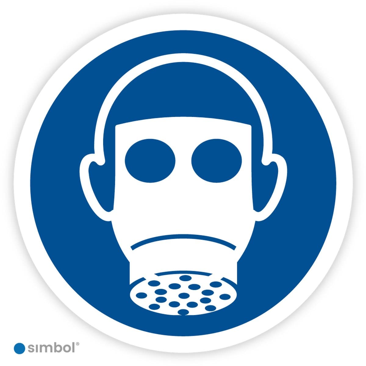 Simbol® - Stickers Dragen van ademhalingsbescherming verplicht (M017) - Formaat ø 30 cm.